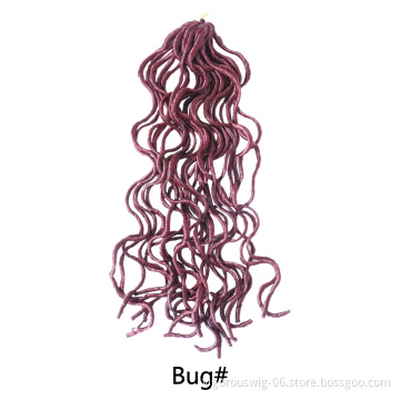 Wholesale faux locks crochet curly braiding hair crochet twist braids synthetic hair extension 100g 20inch braid bulk hair simi